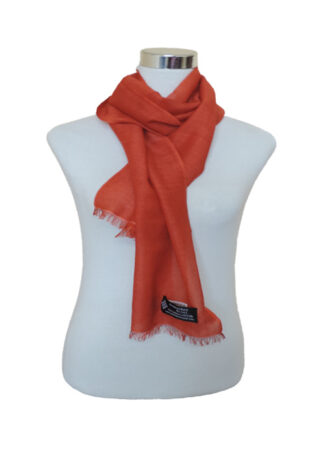 Crimson Himalayan pashmina shawl draped