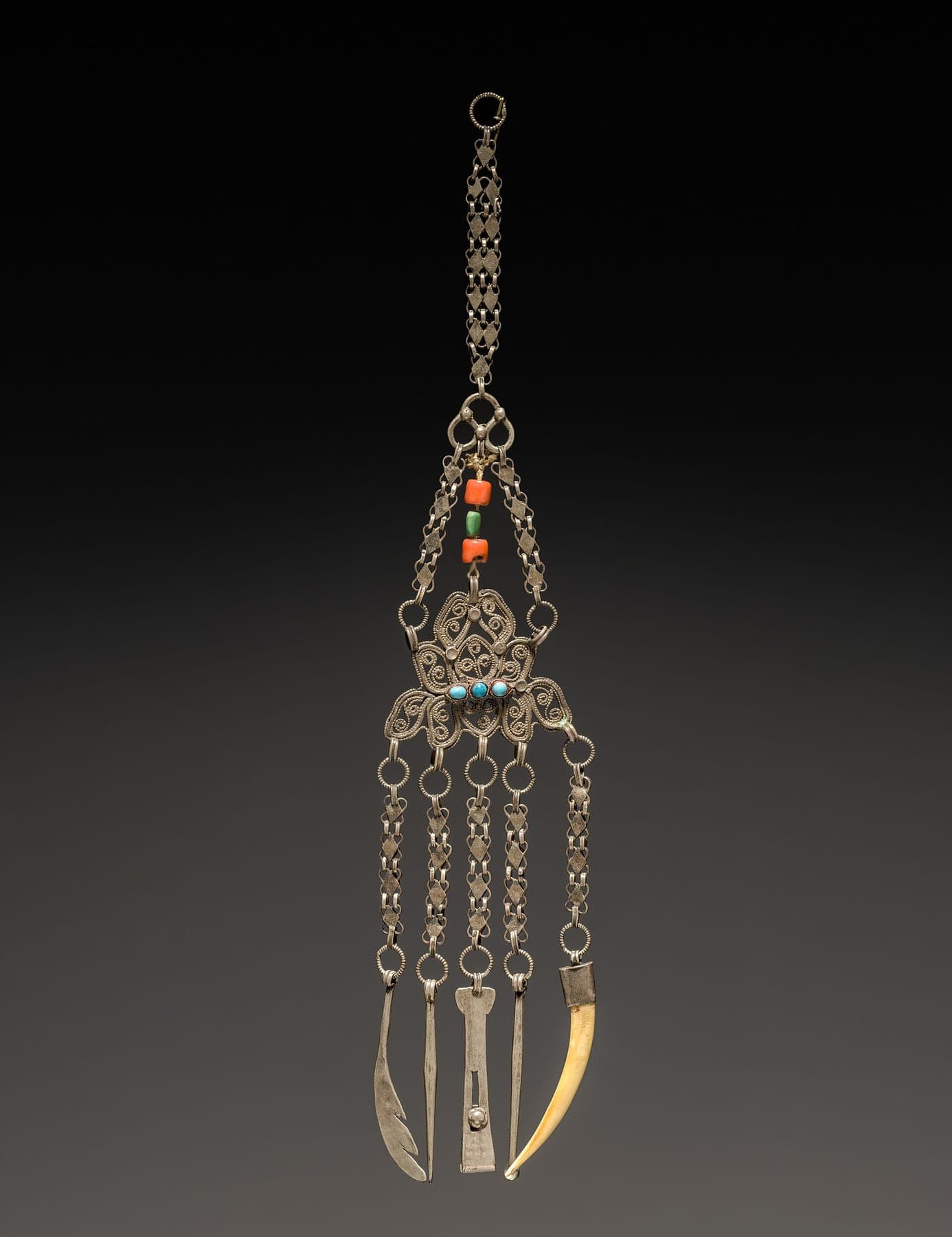 Tibet (or Nepal), 19th century - Chatelaine with Toilet Articles - 1936.679 - Cleveland Museum of Art